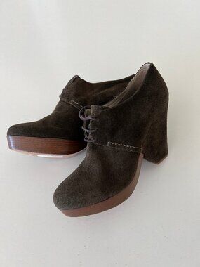 Roberto Del Carlo Brown Suede Platform Lace-Up Heels 39 Italy